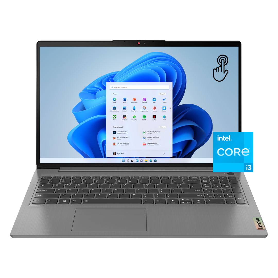 LAPTOP LENOVO IDEAPAD 1I 15IAU7 15.6" TOUCH I3-1215U 8GB 256GB SSD WIN 11 82QD00DHUS