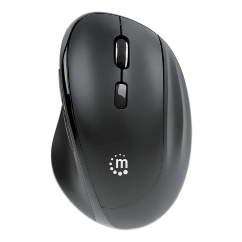 Mouse inalámbrico ergonómico vertical Manhattan 190237 con receptor USB A  y USB-C