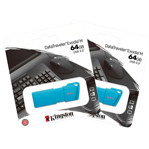 USB KINGSTON DATATRAVELER EXODIA M 64GB AQUA BLUE KC-U2L64-7LB