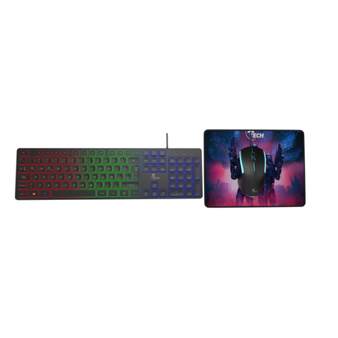 COMBO TECLADO MOUSE MOUSEPAD GAMER XTECH HASHA XTK-535S